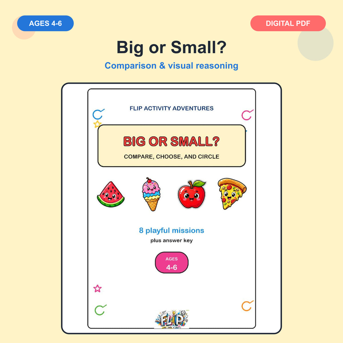 Big or Small? – 8 Printable Missions | Ages 4–6