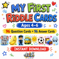 My First Riddle Cards - 192 Printable Cards | Ages 4-6