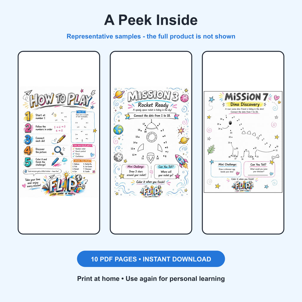 Make the Dots – 8 Printable Missions | Ages 4–6