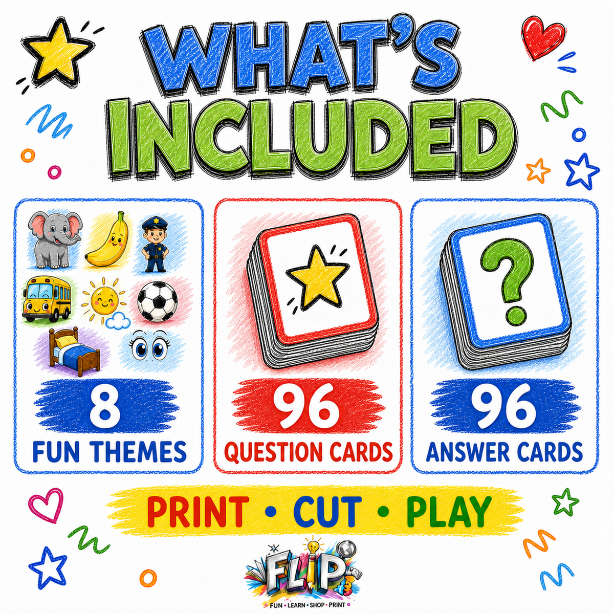 My First Riddle Cards - 192 Printable Cards | Ages 4-6