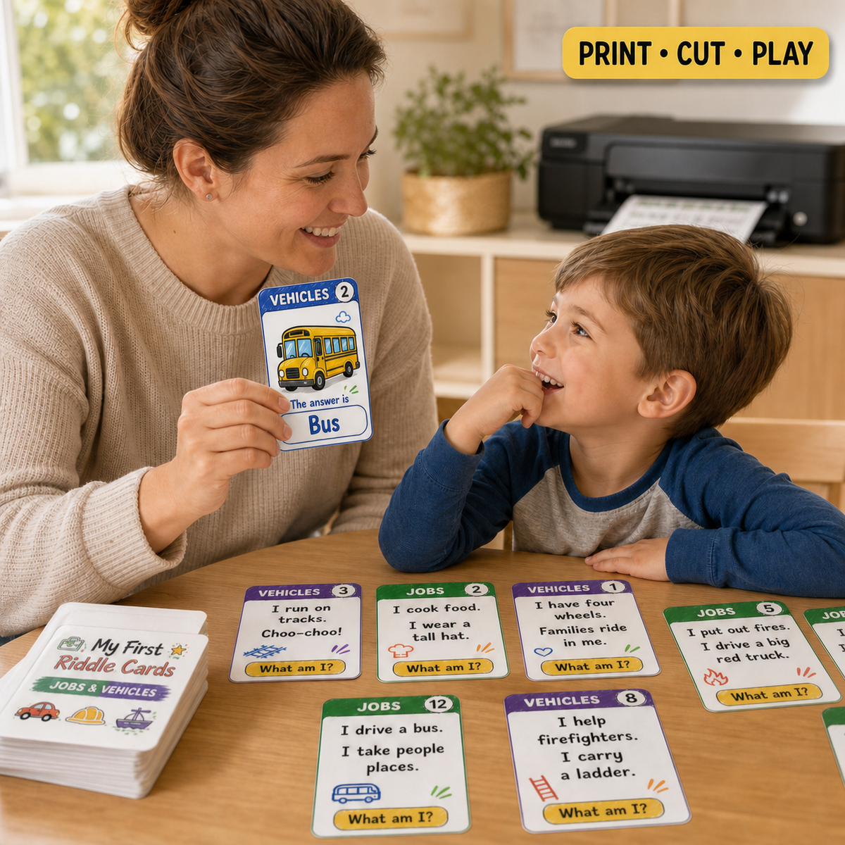 My First Riddle Cards - 192 Printable Cards | Ages 4-6